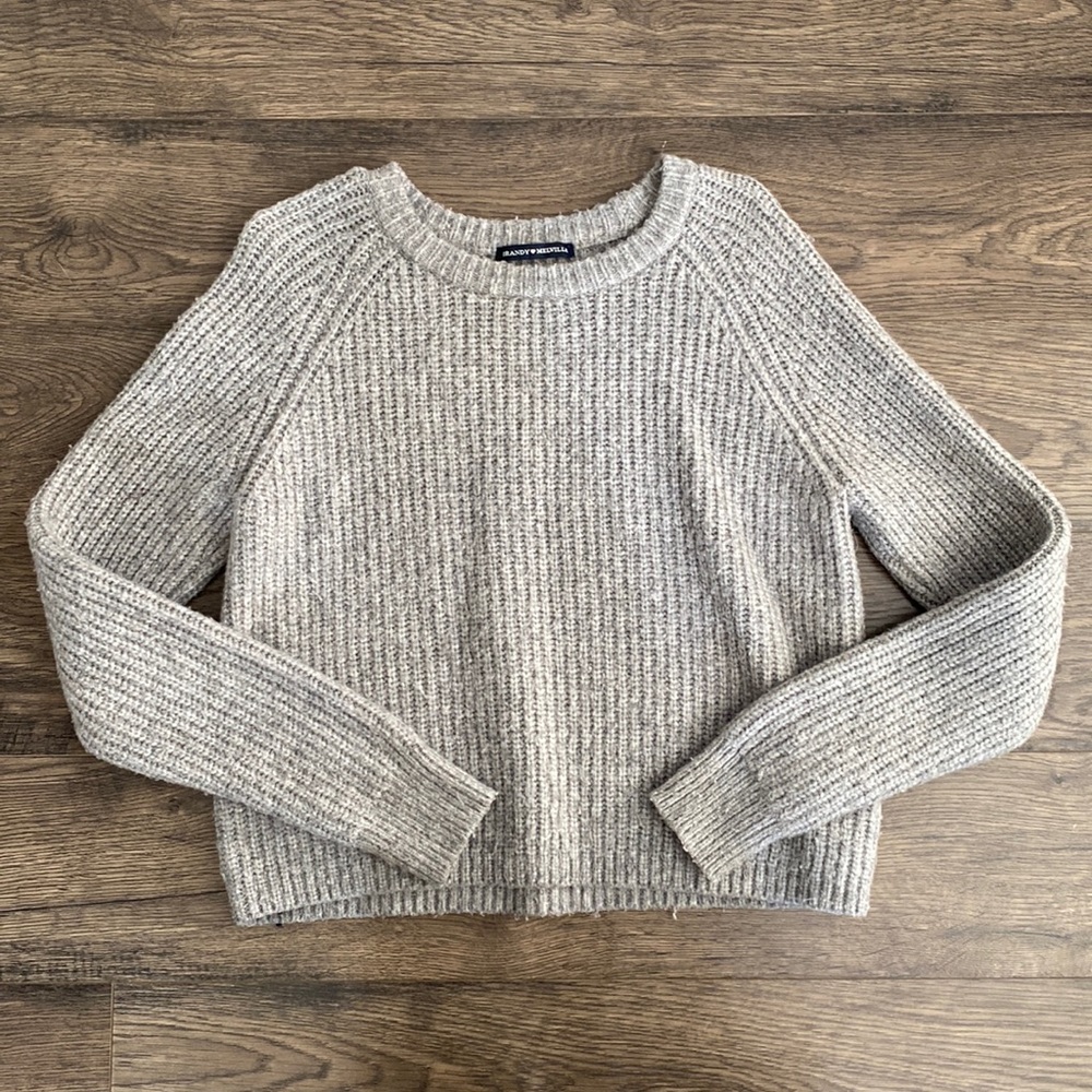 Cozy gray ribbed knit sweater - Brandy Melville - Perfect for fall & winter